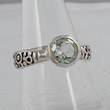 Green Amethyst Silver Ring