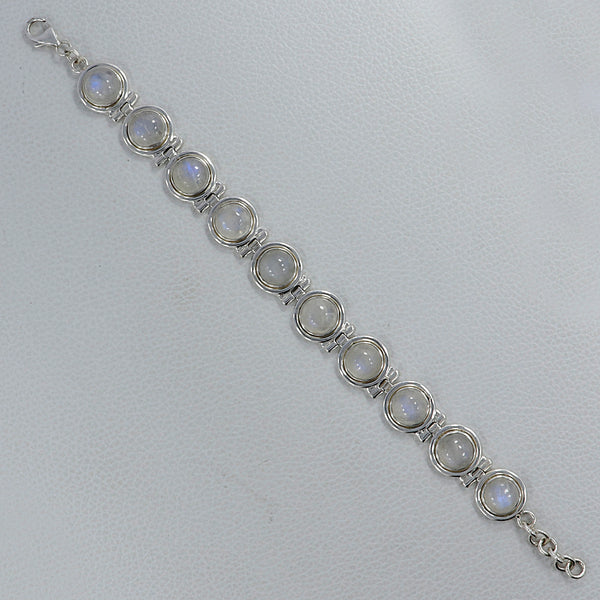 925 Silver Rainbow Moonstone Bracelets