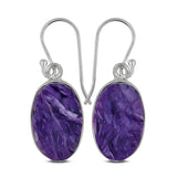 Charoite Silver Earrings