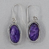 Charoite Silver Earrings