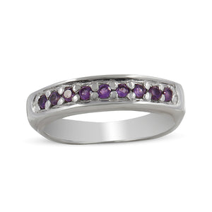 Natural Amethyst Silver Rings