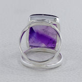 Amethyst Crystal Quartz Silver Ring