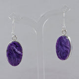 Charoite Silver Earrings