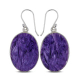 Charoite Silver Earrings