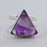 Amethyst Crystal Quartz Silver Ring