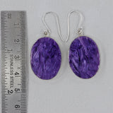 Charoite Silver Earrings