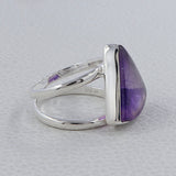 Amethyst Crystal Quartz Silver Ring