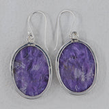 Charoite Silver Earrings