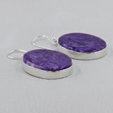 Charoite Silver Earrings