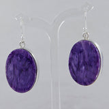 Charoite Silver Earrings