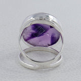 Amethyst Crystal Quartz Silver Ring