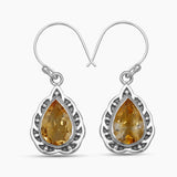 Green Amethyst Silver Earrings