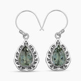 Green Amethyst Silver Earrings