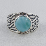 Natural Rainbow Moonstone Silver Ring