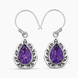 Green Amethyst Silver Earrings