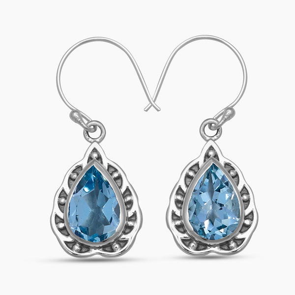 Green Amethyst Silver Earrings