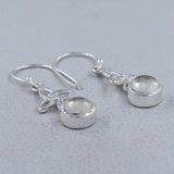 Natural Rainbow Moonstone Silver Earring