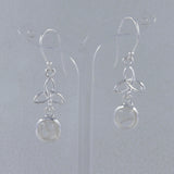 Natural Rainbow Moonstone Silver Earring