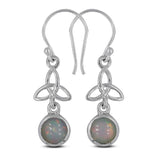 Natural Rainbow Moonstone Silver Earring