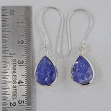 Raw Tanzanite Silver Earring