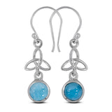 Natural Rainbow Moonstone Silver Earrings