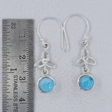 Natural Rainbow Moonstone Silver Earring