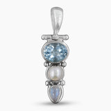 Blue Topaz Silver Pendants