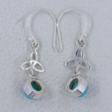 Natural Rainbow Moonstone Silver Earring