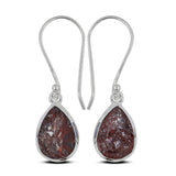 Raw Garnet Earring Silver