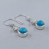 Natural Rainbow Moonstone Silver Earring