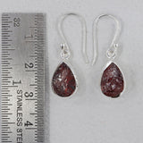 Raw Garnet Earring Silver