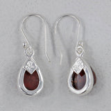 Raw Garnet Earring Silver