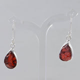 Raw Garnet Earring Silver