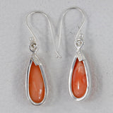 Coral Silver Earrings