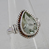 Green Amethyst Silver Ring