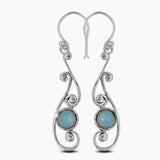 Pink Opal Silver Earrings
