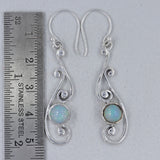 Pink Opal Silver Earrings