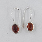 Hessonite Silver Earring