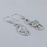 Pink Opal Silver Earrings