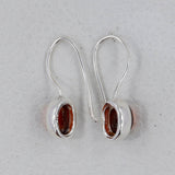 Hessonite Silver Earring