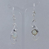 Pink Opal Silver Earrings