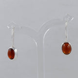 Hessonite Silver Earring