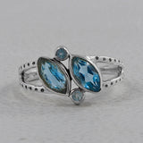 Blue Topaz Silver Ring