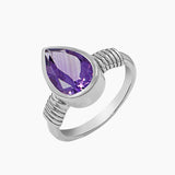 Natural Citrine Gemstone Silver Rings