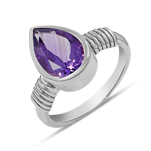 Natural Citrine Gemstone Silver Rings