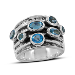 925 Sterling Silver Blue Topaz Rings