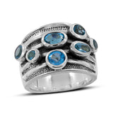 Blue Topaz Silver Ring