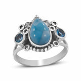 Rainbow Moonstone Silver Ring