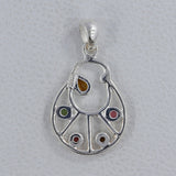 925 Silver Multi Tourmaline Pendant