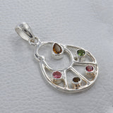 925 Silver Multi Tourmaline Pendant